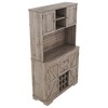 NicBex Buffet Cabinet with Storage Farmhouse Sideboard Cabinet Coffee Bar Storage Cabinet with Drawers shelves and Glasses Rack - 2 of 4