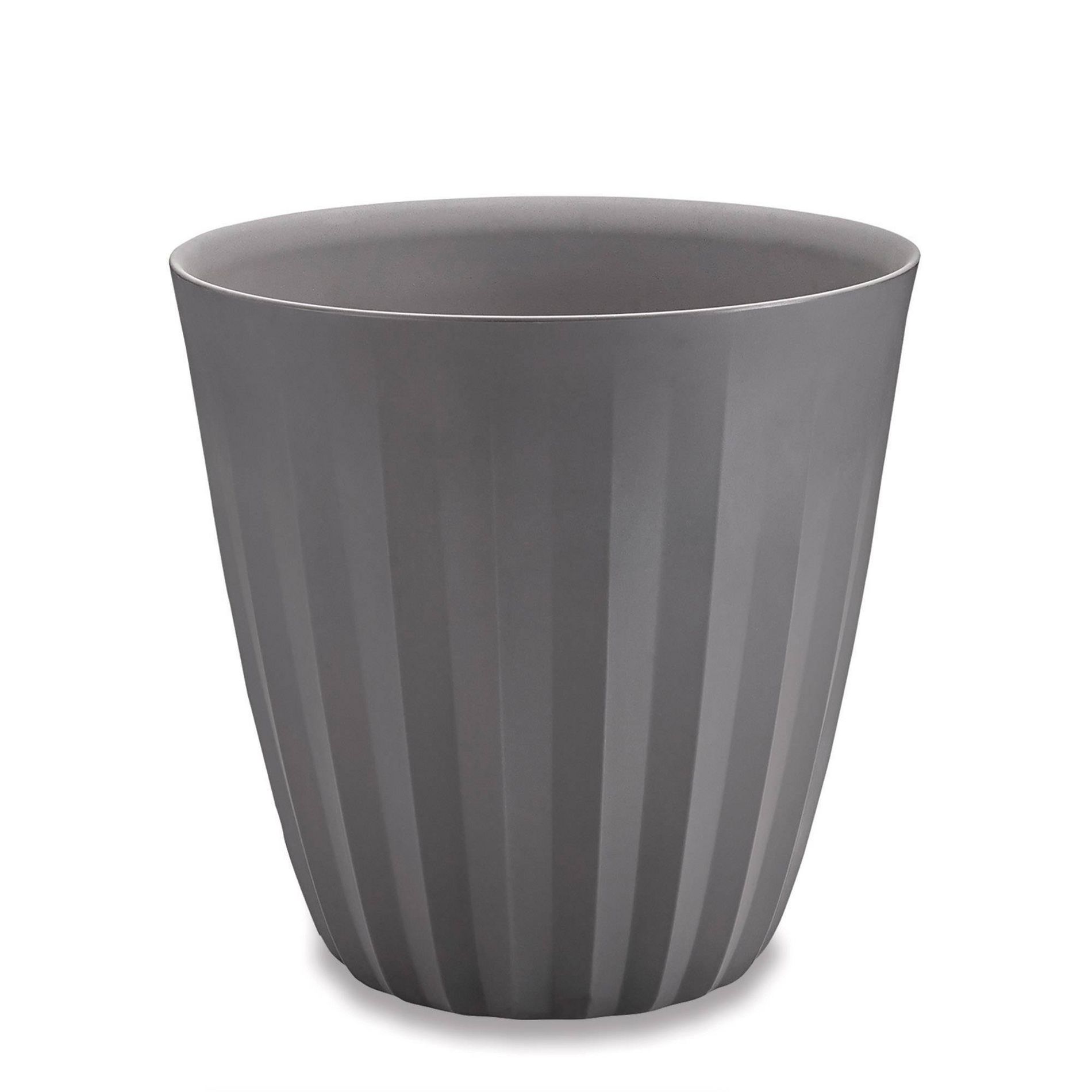 Crescent Garden Pleat Modern Round Indoor/Outdoor Pot Gray 23''