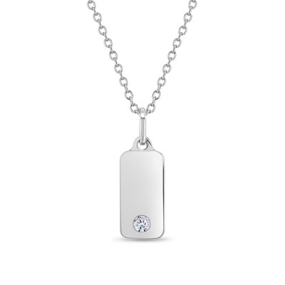 Girls' Engravable Square Sterling Silver Necklace - In Season Jewelry