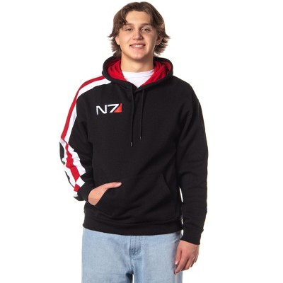 Mass Effect Men's N7 Logo Embroidered Gamer Pullover Hoodie