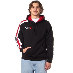 Mass Effect Men's N7 Logo Embroidered Gamer Pullover Hoodie - 1 of 4