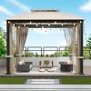 10x12ft Grill Gazebo, Galvanized Steel Canopy, with Mosquito Netting and Curtains for Patio and Backyard Use - Coolbibila - 2 of 4