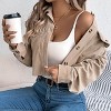 Coolmee Women's Fashion Cropped Jacket Button Down Corduroy Jackets - 2 of 4