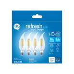 GE 4pk 5.5W 60W Equivalent Refresh LED HD Decorative Light Bulbs