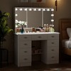 Hitow White 3 Mirrored Dresser with Lighting and Storage Drawers Carved Handles - 2 of 4