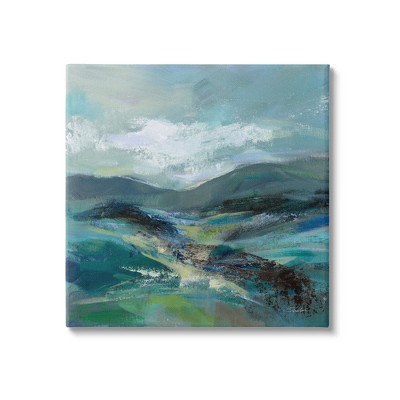 Stupell Modern Green Mountains Landscape Gallery Wrapped Canvas Wall Art