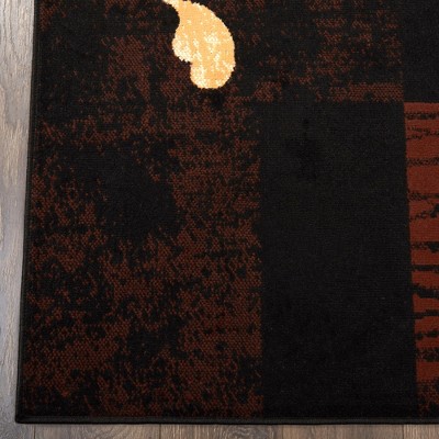 Ebony and Chocolate Synthetic Non-slip Area Rug Set