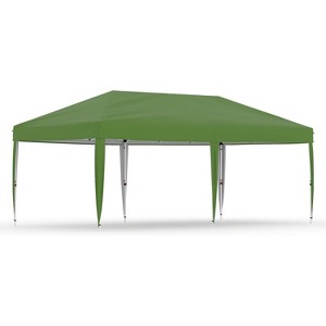 10X10FT Pop Up Canopy, Easy Up Canopy for Parties, Adjustable Heights, Portable Gazebo with Wheeled Bag, Ideal for Beach, Patio, Garden, Deck - 1 of 1