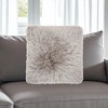 HomeRoots 20" Light Gray Shag Accent Throw Pillow - 2 of 4