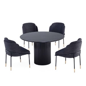 Manhattan Comfort 5pc 47.24" Hathaway and Flor Round Dining Set - 1 of 4