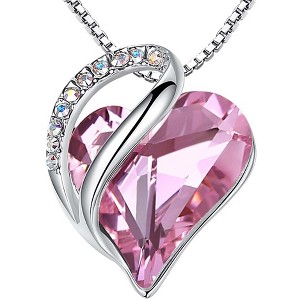 Leafael Infinity Love Heart Pendant Necklace Birthstone Crystal Jewelry Gifts for Women, Silver-tone, 18"+2" - 1 of 4