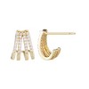 Adornia 14k Gold Plated CZ Ear Wrap Huggie Earrings - 2 of 4