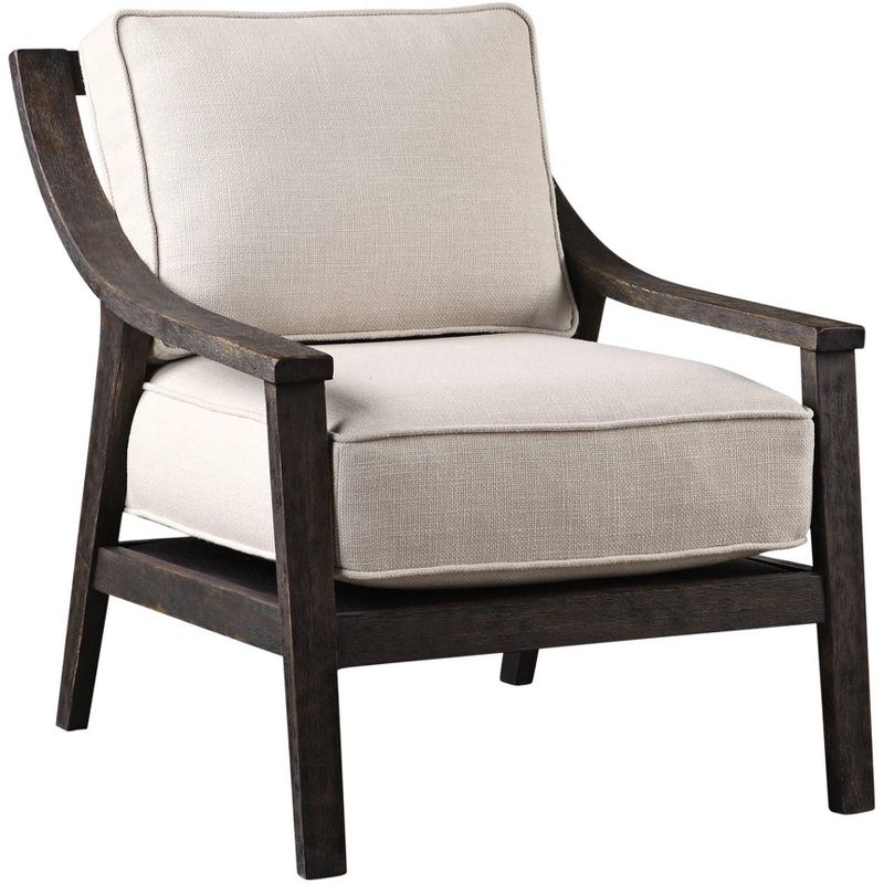 Uttermost Lyle Neutral Beige Linen Fabric Accent Chair, 1 of 8