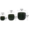 NAYSAYE Planter Set of 3 Ceramic Flowerpot Sleek Glossy Design for Indoor Outdoor Garden, Dark Green, 9.5"*9.5"*8.1" - 3 of 4