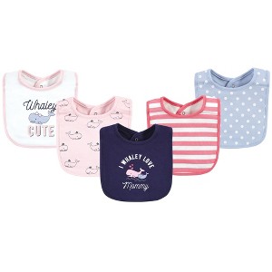 Hudson Baby Infant Girl Cotton Bibs, Whaley Cute Girl, One Size - 1 of 4