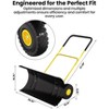 29" Snow Shovel with Wheels, Metal Back Push Snow Plow for Doorway & Sidewalk, Adjustable Angle & Height Handle Snow Pusher - 2 of 4