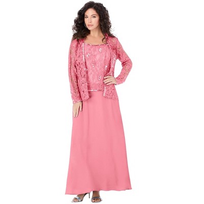 Roaman's Women's Plus Size Lace Jacket Gown