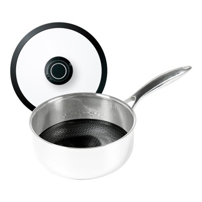 Cuisinart Classic 2.5qt Stainless Steel Saucepan With Cover And Brushed  Gold Handles Matte White : Target