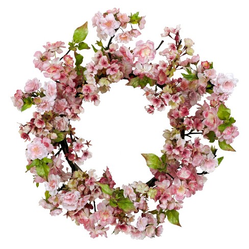 Nearly Natural 24-in Cherry Blossom Wreath - image 1 of 4