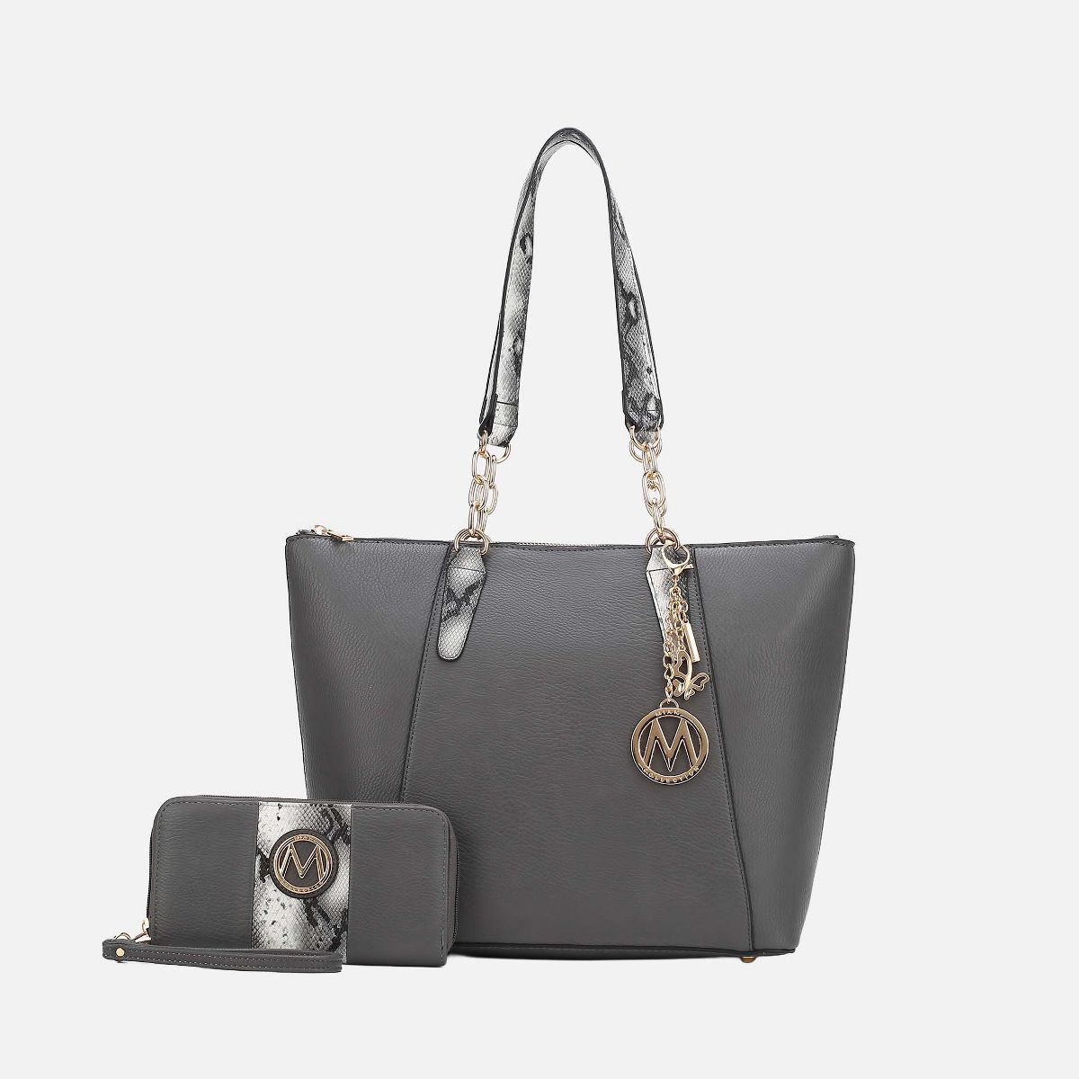 Vegan Leather Tote Bag with Matching Wristlet Wallet, Ximena | MKF Collection by Mia K - thumbnail 8