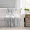 50"x60" Cable Soft Knitted Throw Blanket with Border - Lush Décor - 2 of 4