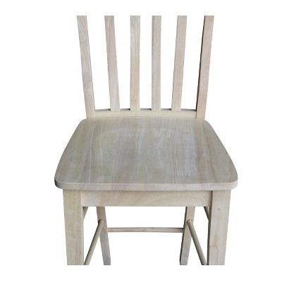 Traditional Unfinished Solid Parawood 24" Cafe Barstool