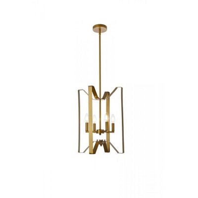 Elegant Lighting Hoffman 4 lights pendant in brass