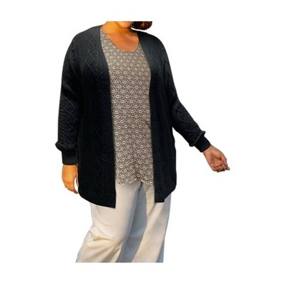 Women's Cable Duster Cardigan - Plus - On The Plus Side