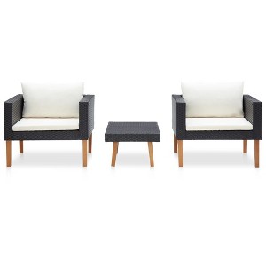 vidaXL Garden Furniture Set Black - 1 of 4