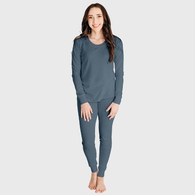 City Threads Women's Soft & Cozy Thermal Long Johns 2-Piece Set, USA-Made, Comfortable Adult Loungewear