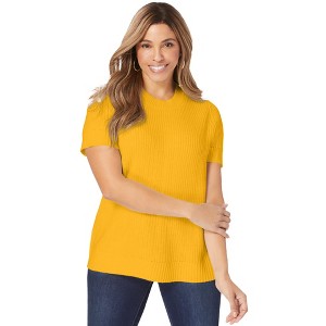Jessica London Women's Plus Size Shaker Tee - 1 of 4