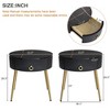 Round Coffee Tables with Golden Legs for Living Room, Black - 3 of 3