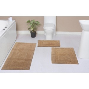 Set of 3 Classy Bathmat Collection Linen Cotton Tufted Bath Rug - Home Weavers - 1 of 4