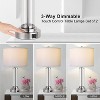 ROTTOGOON 22" Modern Resin Table Lamp Set Touch Control USB-C & USB-A Charging 3-Way Dimmable Cream Fabric Shade LED Bulbs 2-Pack - 2 of 4