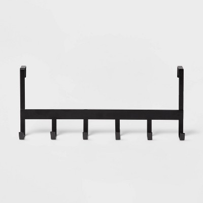 Large Over The Door Hook 6 Hooks Matte Black Brightroom Steel No Assembly Powder coated Finish Towel Hat Storage Target