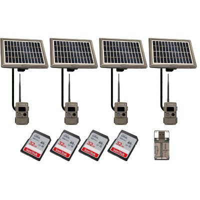 Cuddeback CuddeLink Wireless Black Flash Trail Camera with Solar Power Bank Bundle (4-Pack)
