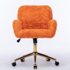TiramisuBest Artificial Rabbit Hair Orange Upholstered Office Chair, 40¡ã Recline, 320mm Base, Large Seat, Alpaca Wool - 2 of 4