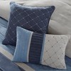 7 Pcs Elegant Microsuede Comforter Set,All Season Stripe Bedding Set,Cozy Home Textile fits Lux Bedroom Decor - 4 of 4