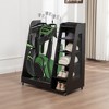 MOEPISY Sports Racks Golf Bag Organizer for Garage, Premium Wooden Golf Clubs Storage Rack Fit 2 Golf Bags, Black - 4 of 4