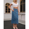 INSPIRE CHIC Women's Denim High Waisted Swiss Dots Back Slit Casual Column Midi Skirt - 2 of 4