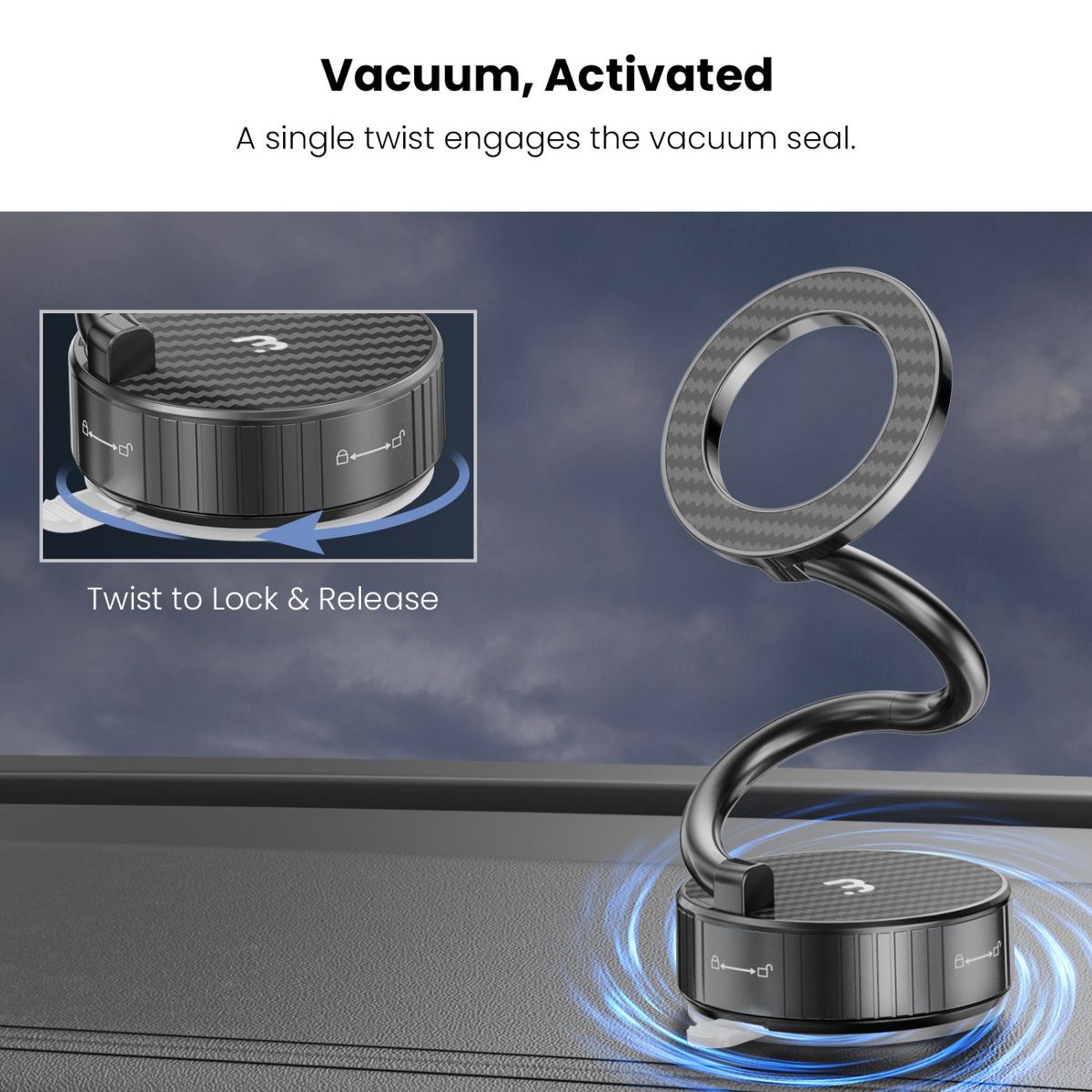 MyBat Pro FlexHold Magnetic Gooseneck Vacuum Suction Phone Holder - thumbnail 3