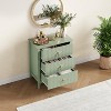 2Pcs Wood Nightstand Fluted Dresser for Bedroom, 27.5" Wide 3-Drawer Bedside Tables, Modern Chest of Drawers, Storage End Table Living Room, Hallway - 2 of 4