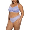 Curvy Couture Women's Luxe Lace Wireless Bralette Lavender Mist XXL