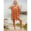 Coolmee Women's Bikini Cover Up V-Neck Short Sleeve Crochet Side Tie Cover-Up Summer Beach Dress - 3 of 4