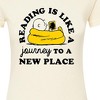 Women's - Peanuts - Reading Is Like A Journey To A New Place Fitted Graphic T-Shirt - 2 of 4
