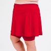 Calypsa Women's Plus Size Flared Mid-Thigh Swim Skirt With Bike Shorts - 3 of 4