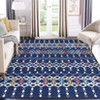 Washable Area Rug Vintage Trellis Accent Rugs Non Slip Rug Foldable Stain Resistant Geometric Low Pile Indoor Carpet for Bedroom Living Room - 2 of 4