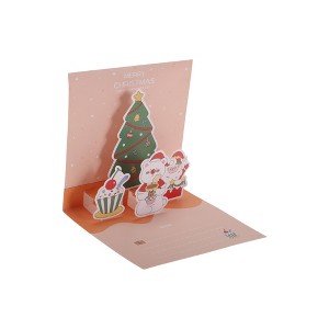 Unique Bargains Christmas Greeting Card Multicolor 4.7"x4.7" 1 Set - 1 of 4