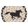 Earth Rugs Black Horse Round Coaster – 7"x7" Braided Jute with Hand-Stenciled Western Horse Design for Rustic Decor - 3 of 3