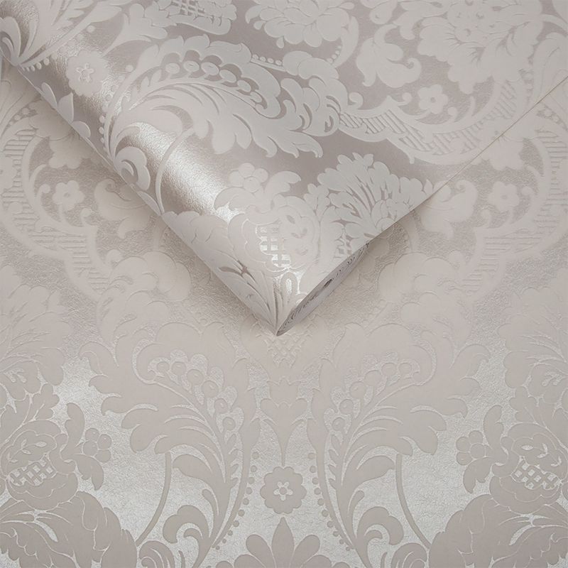 Gothic Damask Flock White Paste the Wall Wallpaper, 3 of 5